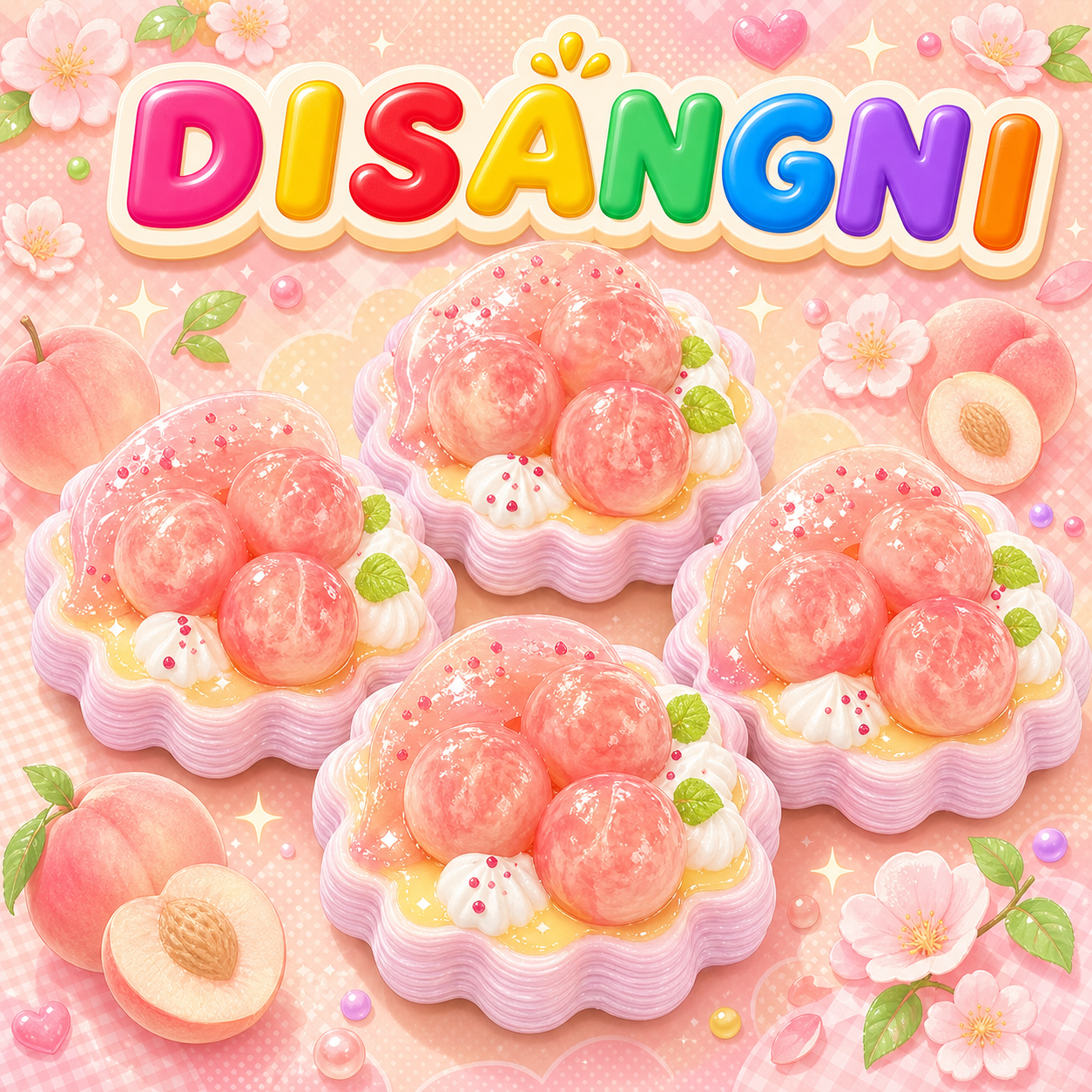 スクイーズ ゆっくり反発 もちもち触感 白桃ゼリーケーキ フード・スイーツシリーズ 複数デザイン選択可能