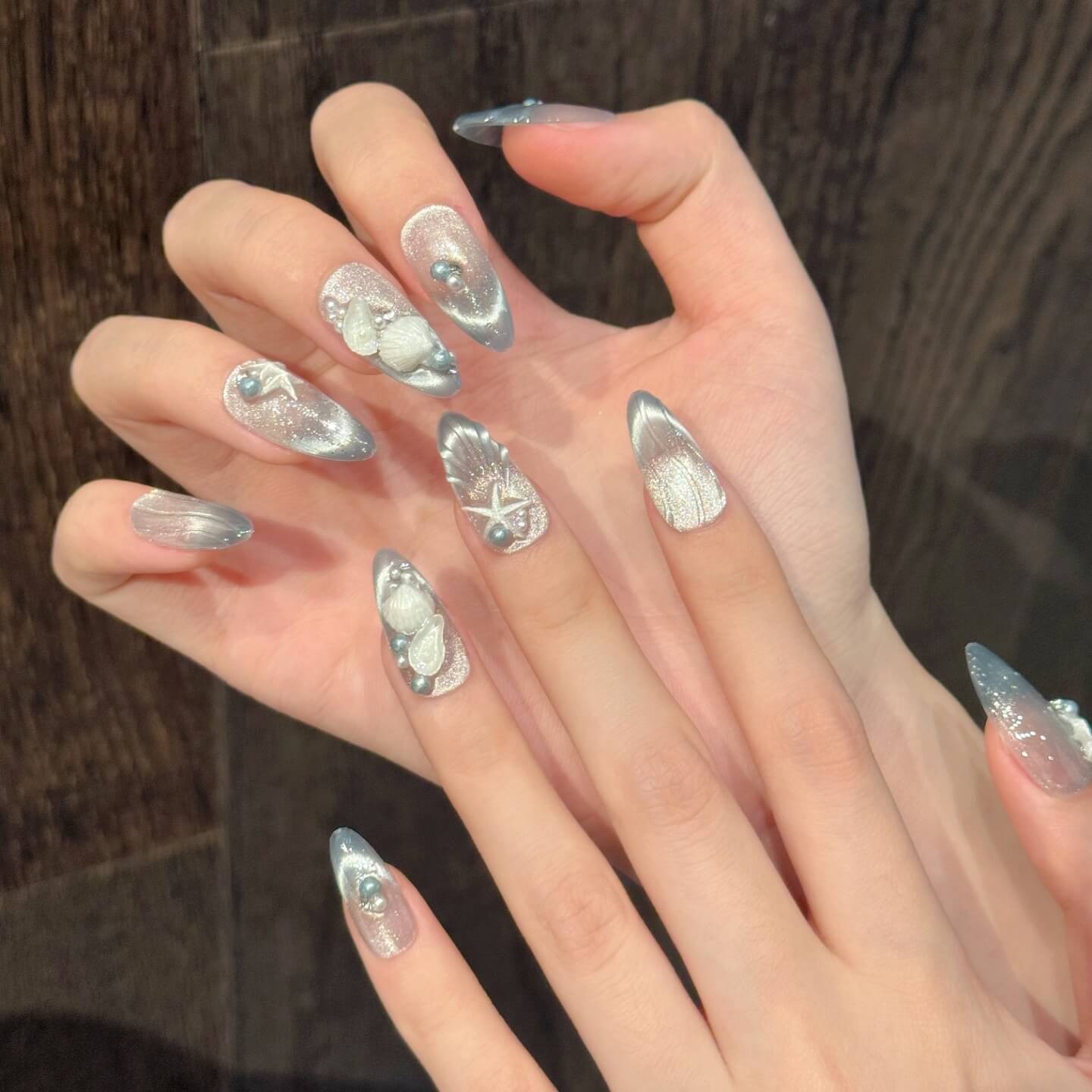 ヒトデとシェルの立体デコがまるで海の中みたいな仕上がり✨