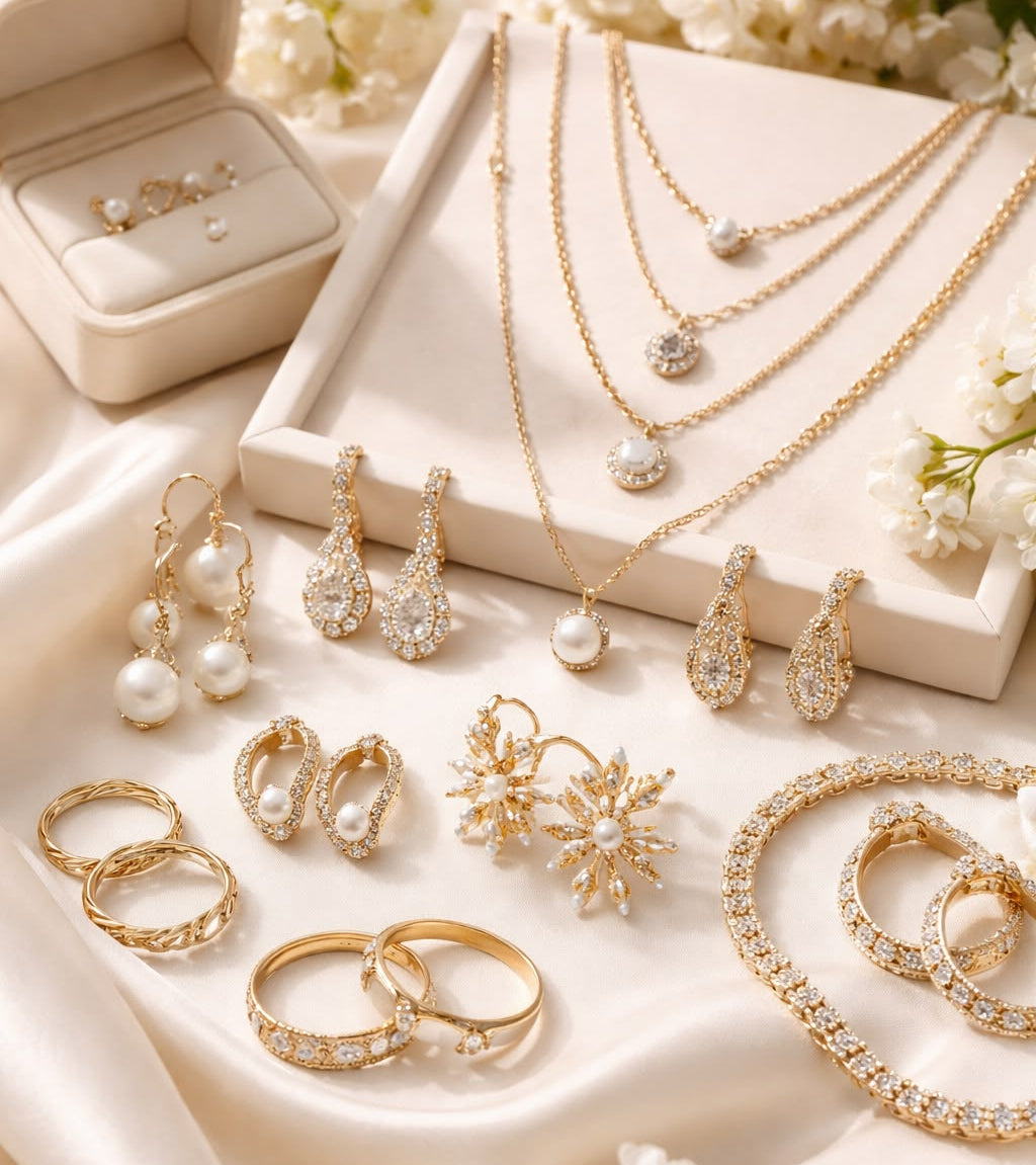 ゴー【夜配専用】上品高見えアクセサリー リング・ピアス・ネックレス・ブレスレット 真鍮×14金メッキ 金属アレルギー対応 1点1500円〜在庫限り