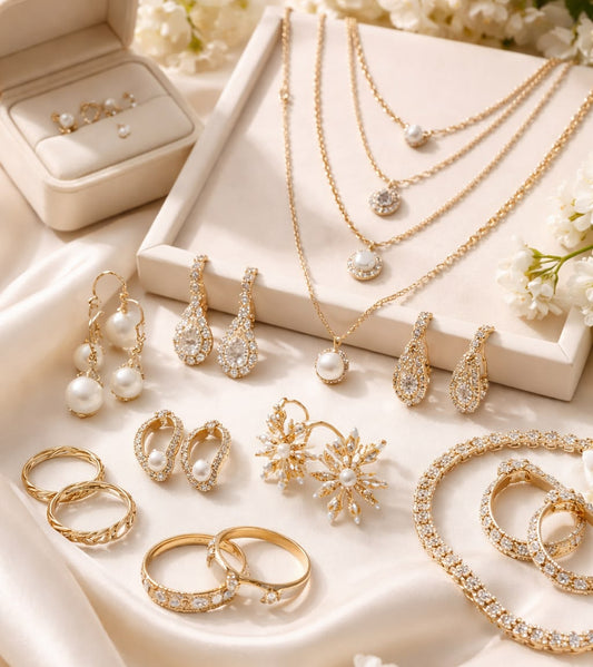 【夜配専用】上品高見えアクセサリー リング・ピアス・ネックレス・ブレスレット 真鍮×14金メッキ 金属アレルギー対応 1点1500円〜在庫限り