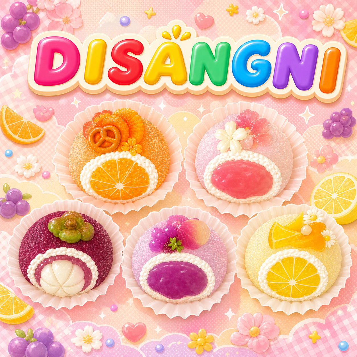 スクイーズ ゆっくり反発 もちもち触感 フルーツ大福 和菓子シリーズ 複数デザイン選択可能
